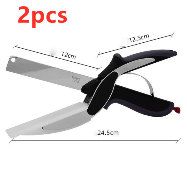 Kitchen Gadget Scissors 2-in-1 Functional Smart Chopping Knife Food Scissors Vegetable Scissors A Good Helper In The Kitchen - Image 6