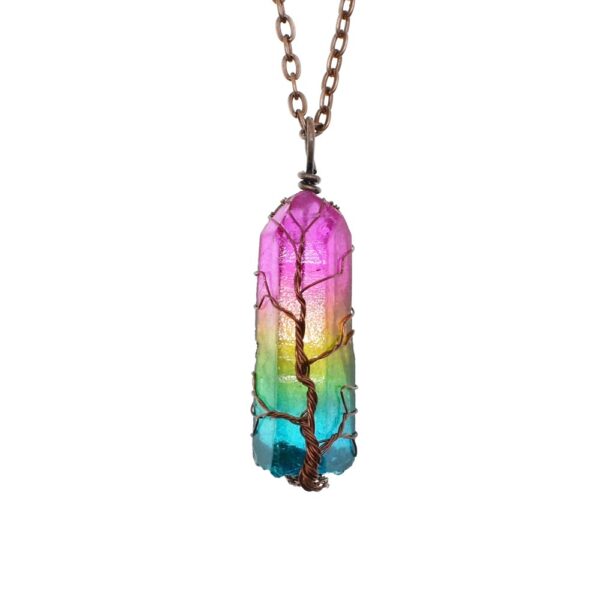 Hot Selling Stone Crystal Pillar Tree Of Life Pendant In Europe And America - Image 3