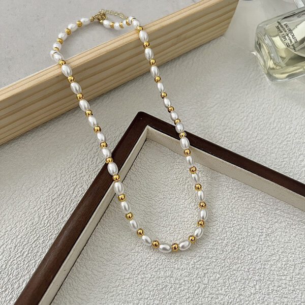 Natural Freshwater Baroque Pearl Necklace Vintage - Image 5