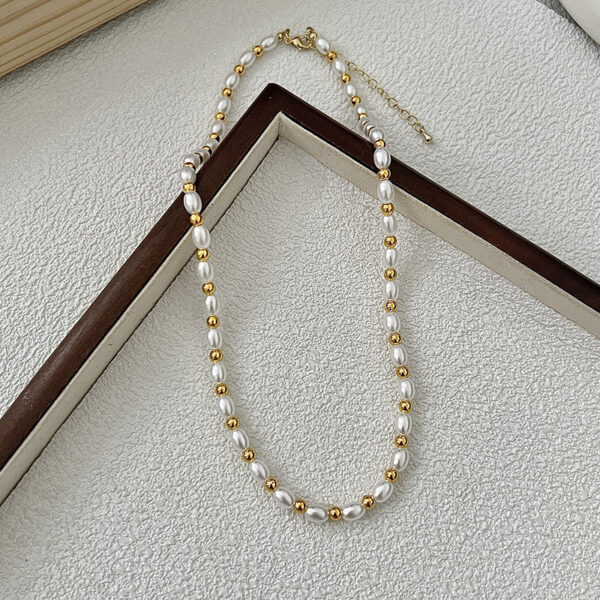 Natural Freshwater Baroque Pearl Necklace Vintage - Image 4